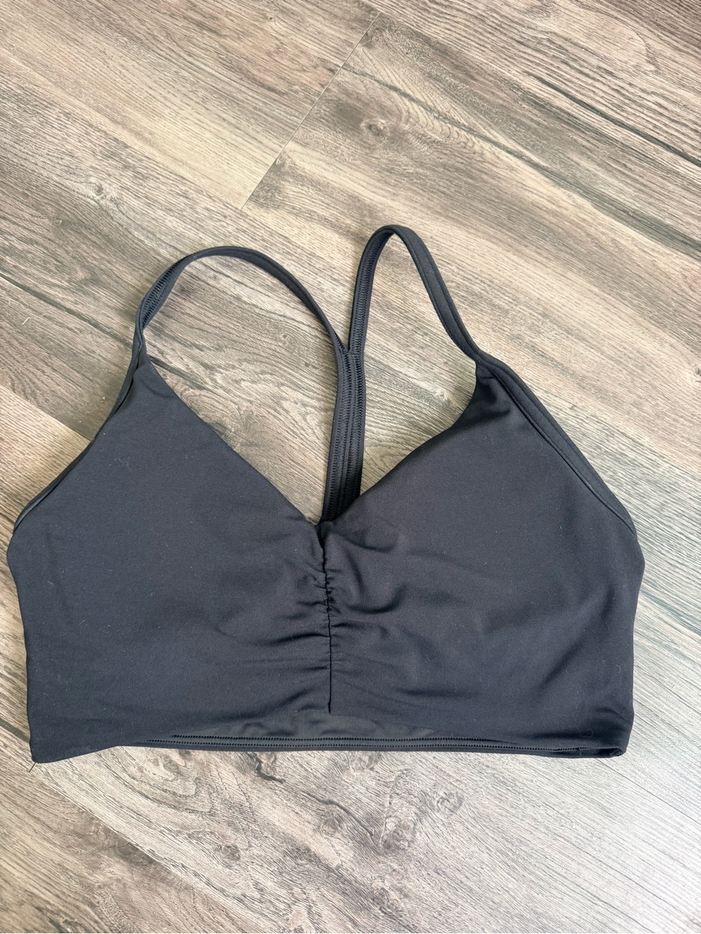 lululemon athletica Black Ruched Strappy Sports Bra